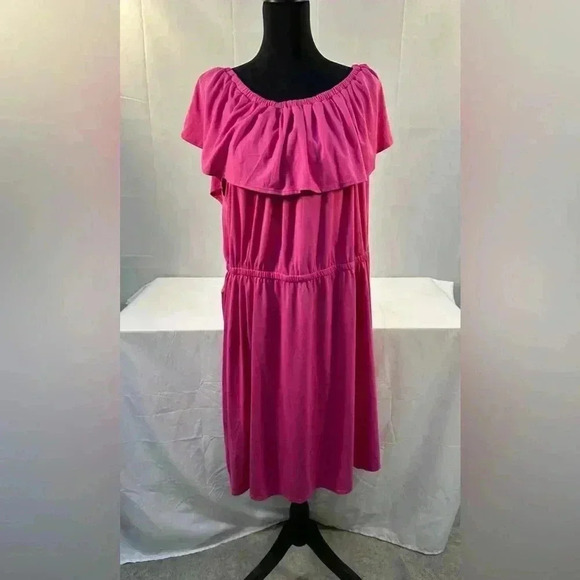 NY Collection Off-the-shoulder  Sundress Rose-Violet Size 2X - Picture 1 of 10